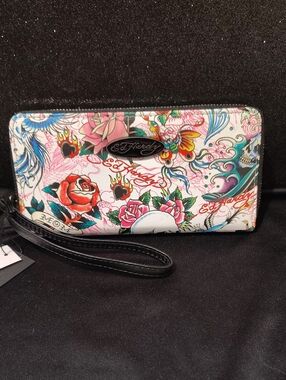 Ed Hardy Zip Around Wallet